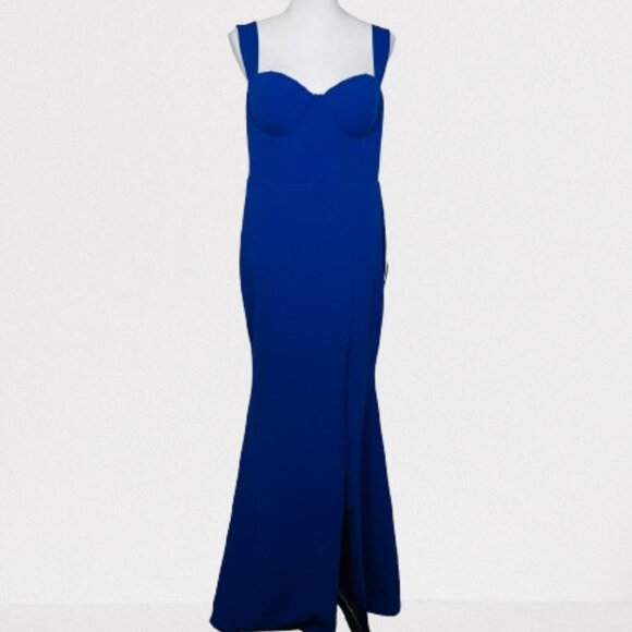 Lulus NEW Commotion-Worthy Bustier Backless Maxi Dress Size XL Royal Blue - Picture 4 of 13